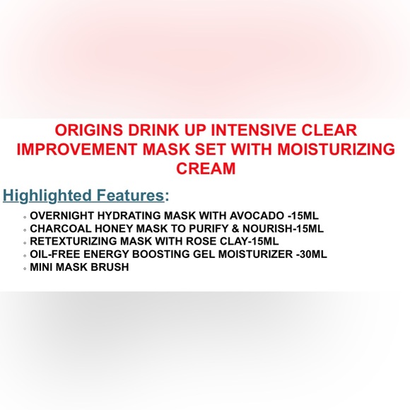 🎅🏼 ORIGINS Drink Up Intensive Clear Improvement Mask Set Travel New In Box - Picture 4 of 4